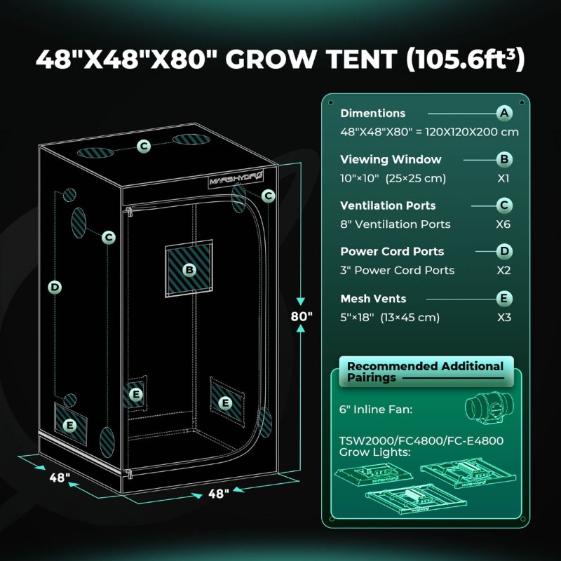 480W 4x4ft 120x120cm FC4800 EV - Grow Tent 4X4 recensione e prezzo